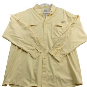 Columbia PFG Bonehead Long Sleeve Fishing Shirt Sun Protection Yellow XL